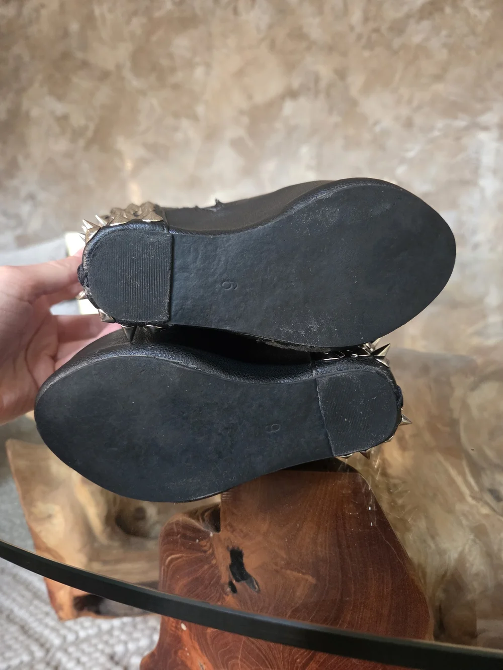 Jeffrey Campbell Black Studded Platform Wedge Boots
